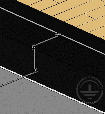 Установка молниеприёмной сетки