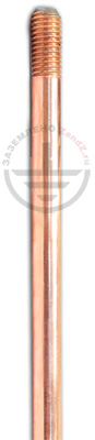 Threaded copper-bonded ground rod