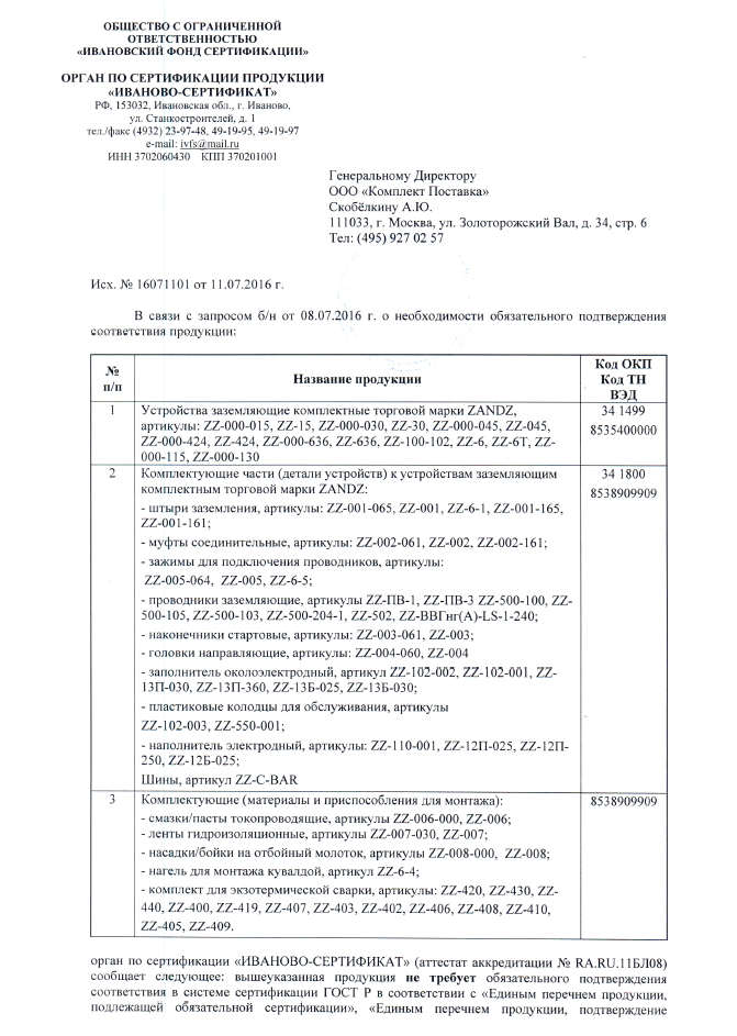 Сертификат соответствия РОСС RU.АГ66.Н00867 (добровольная сертификация)