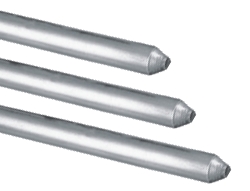 Galvanized steel elements of grounding systems: rod