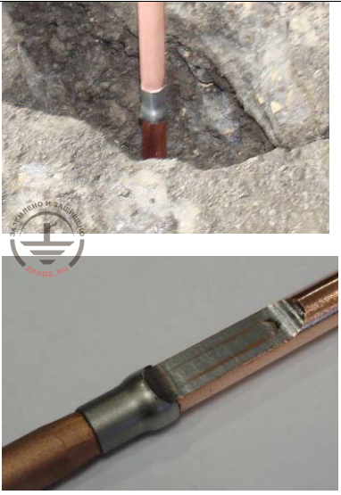 GALMAR forged copper-bonded electrode with a reinforcement sealing