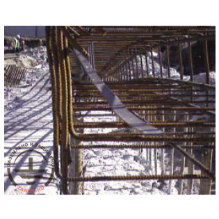 Fig. 6. The recommended implementation of a foundation ground electrode system using steel tape