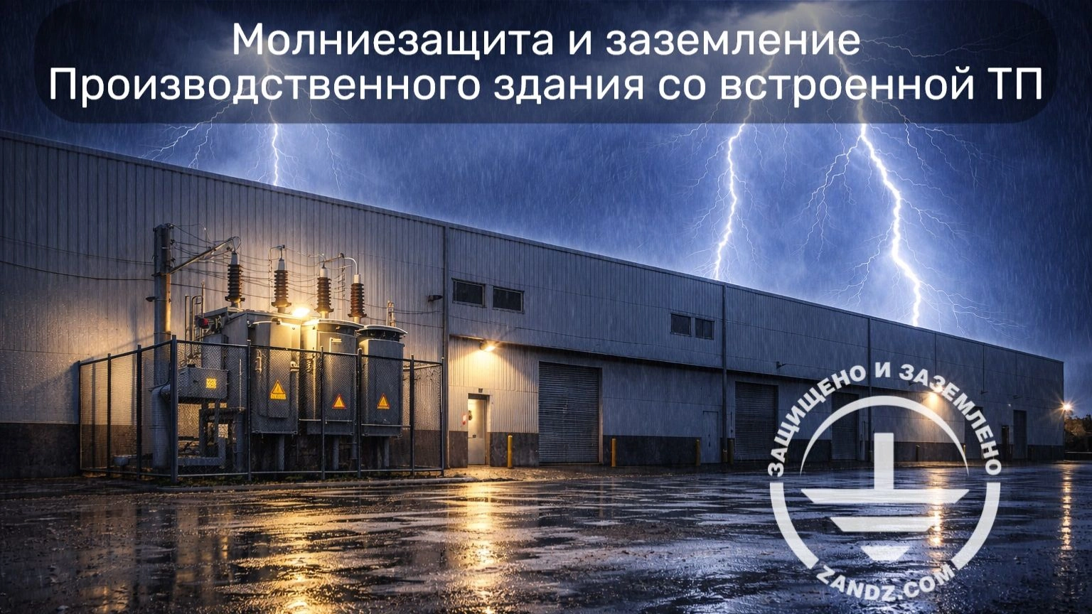 Онлайн расчет молниезащиты и заземления Производственного здания со встроенной ТП