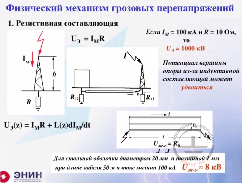 The physical mechanism of lightning overvoltages,  resistive component