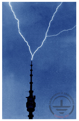 Figure 20. Picture of an upward lightning to the Ostankino television tower