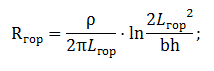 Resistance of a vertical electrode