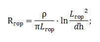 Calculation of grounding device resistance