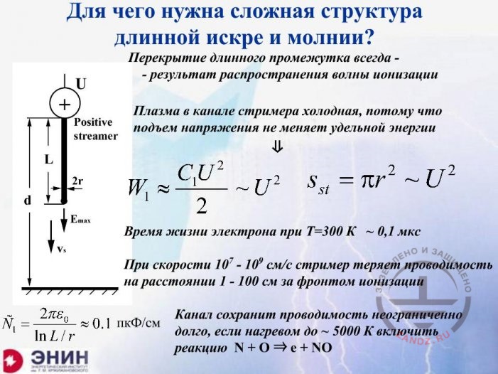 Для чего нужна сложная структура длинной искре и молнии?