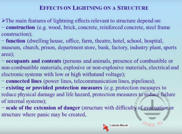 Lightning strike characteristics