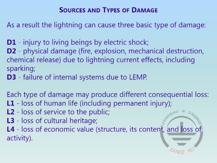 Classification and result of lightning strikes