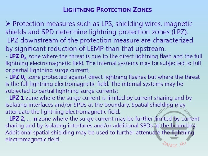 Lightning protection zones