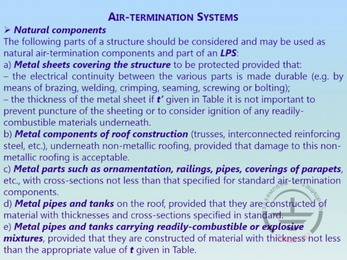 Types of natural lightning rods