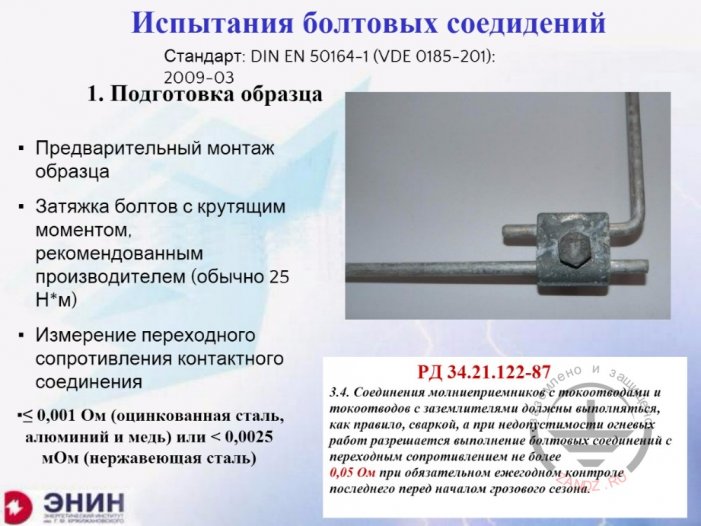 Испытание болтовых соединений.