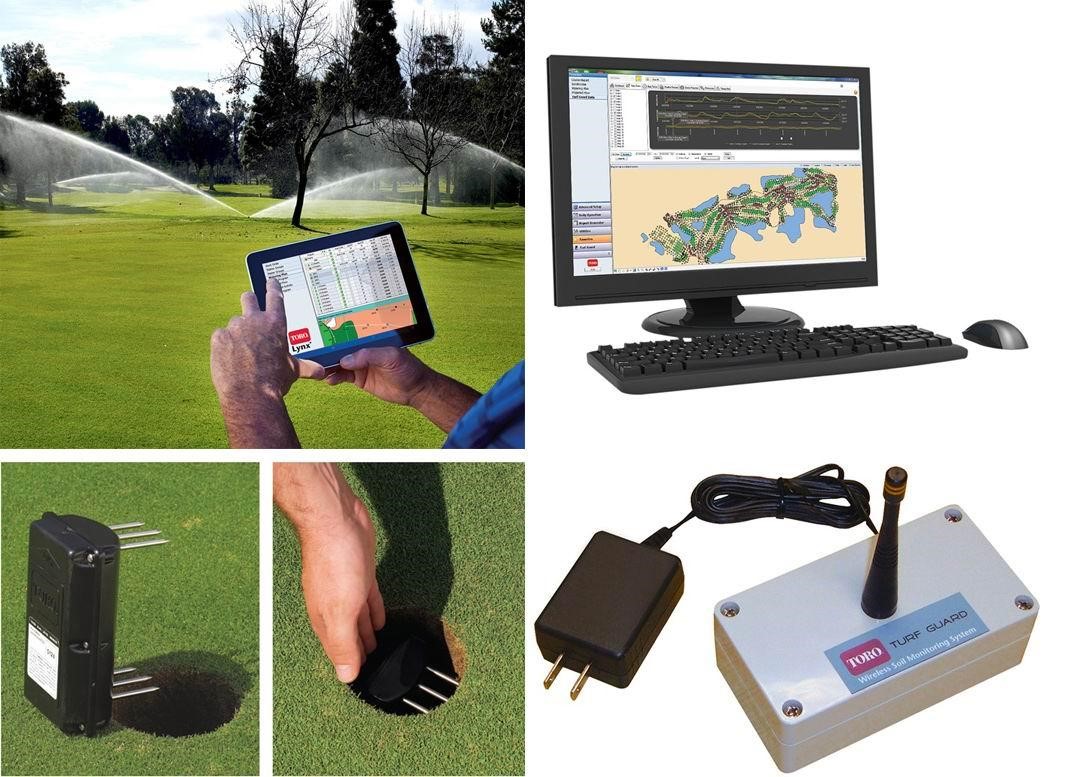 Golf courses are electronically powered and use automated remote access control systems