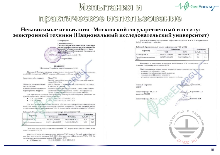 Испытания и практическое использование