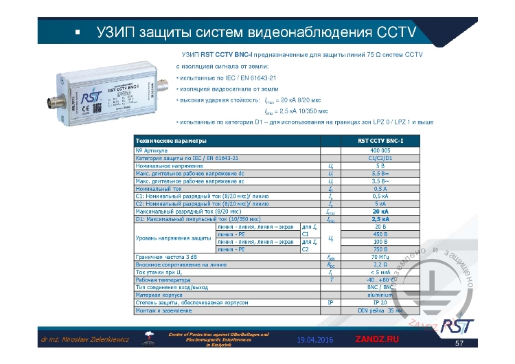 RST CCTV BNC-1 SPD