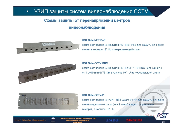 УЗИП защиты систем видеонаблюдения