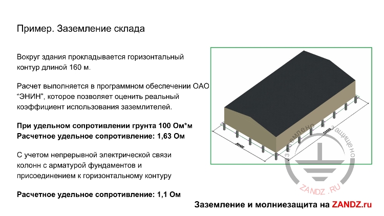 Пример. Заземление склада 