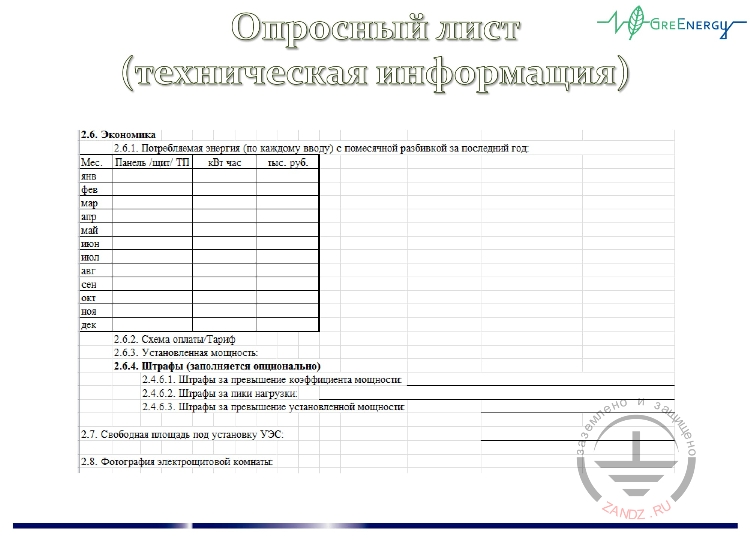 Опросный лист. Раздел 2.6
