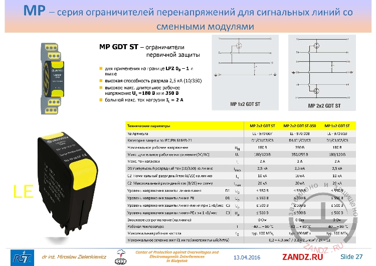 MP GDT ST - arresters for primary protection