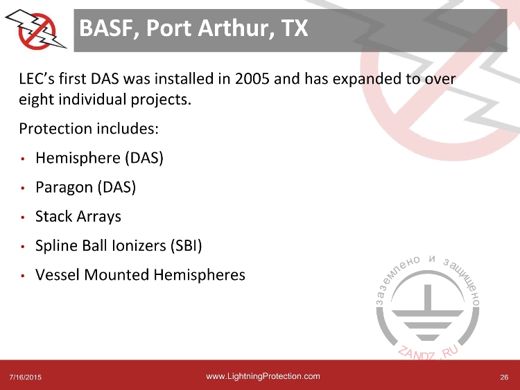 История молниезащиты в BASF
