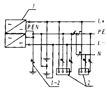 Система TN-C-S постоянного (б) тока-2