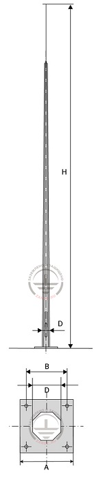 ZANDZ Vertical lightning rod, 25-35 meters high