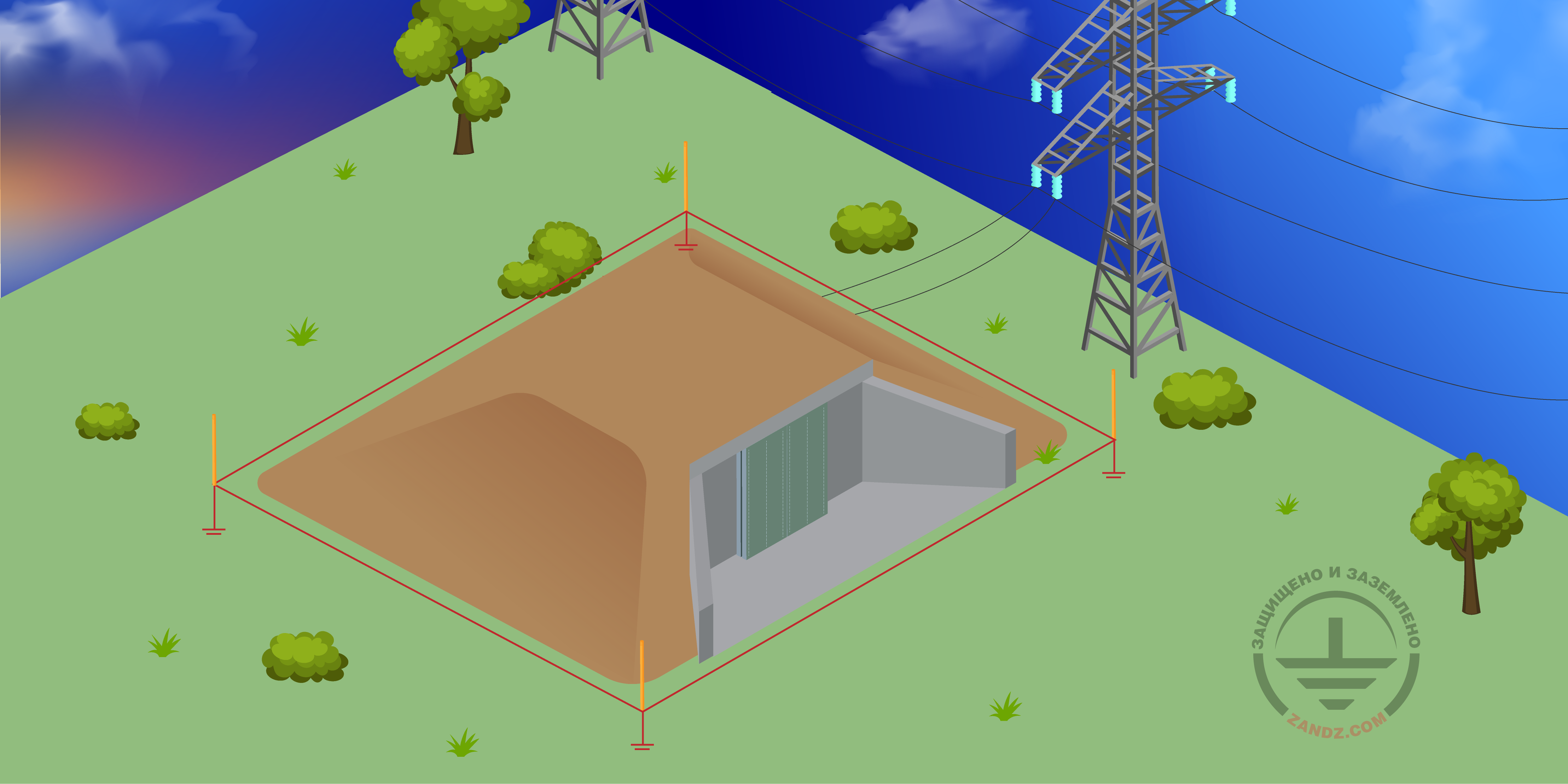 Заземление и молниезащита подземного бункера 4