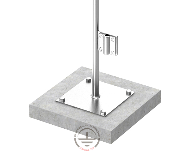 ZZ-205-103 ZANDZ Стойка h=3 м тросовой молниезащиты (оцинкованная сталь; с одним бетонным основанием)