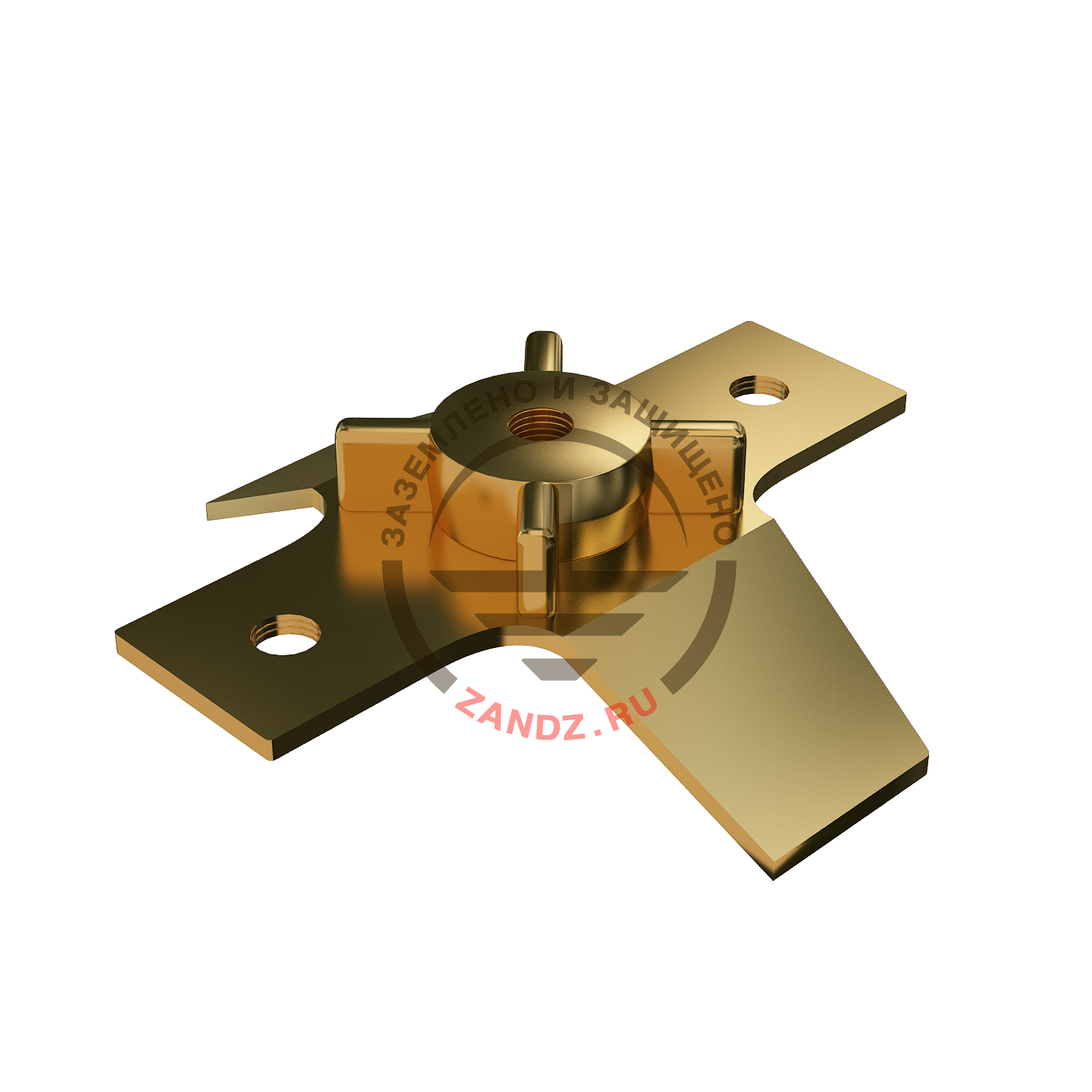 GL-11525 Коньковый держатель GALMAR для молниеприемника (резьба М16; подключение токоотвода d10мм; бронза)