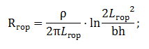Formula for calculation of the vertical electrode resistance