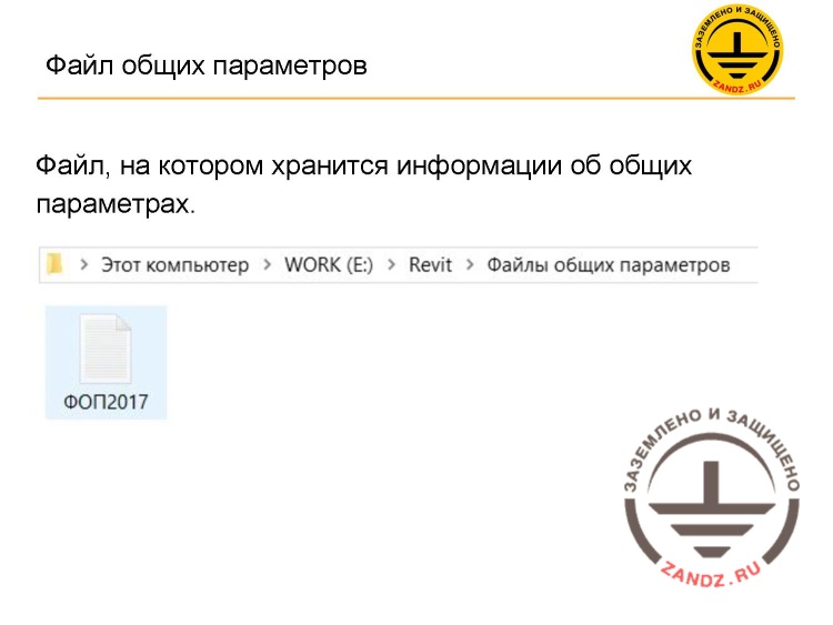 Файл общих параметров