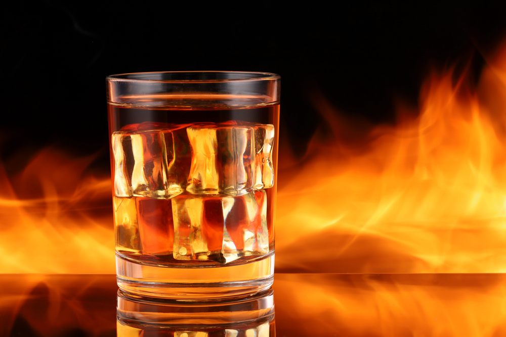 Why did a whiskey storage burn out in Kentucky?