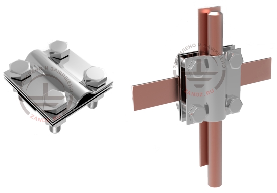 Cruciform clamp for conductor's connection