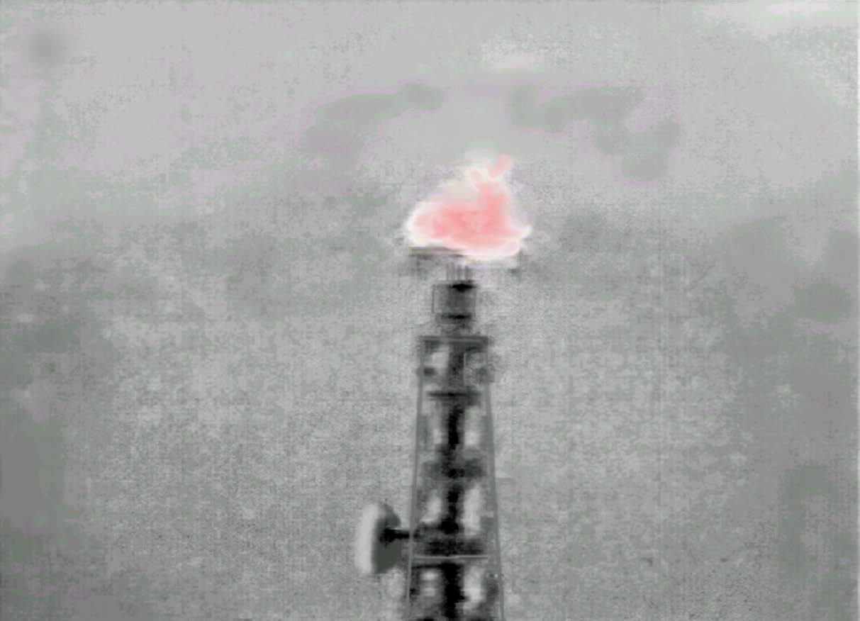 Telecommunication towers. Photo of corona discharge on the tower