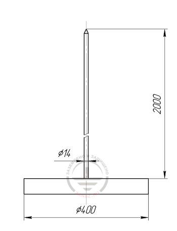 Габаритный чертеж молниеприемника