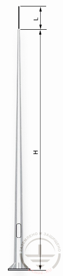 ZANDZ 8 m vertical lightning rod (zinc-plated steel; with parts embedded under the foundation)