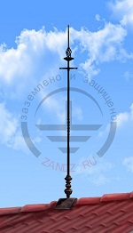 ZANDZ decorative lightning rod, 2 m high (stainless steel; fastening to the ridge)