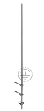 Lightning mast for attachment to vertical surfaces (galvanized steel)