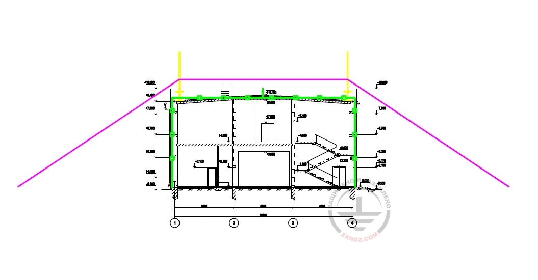 Схема молниезащиты и заземления центрального теплового пункта (ЦТП), расположенного на территории ГОКа