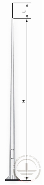 Молниеприёмник вертикальный ZANDZ 32 м (оцинк. сталь; с закладной под фундамент; 2й ветр.район; 3й снег.район; 6й сейсм.район)