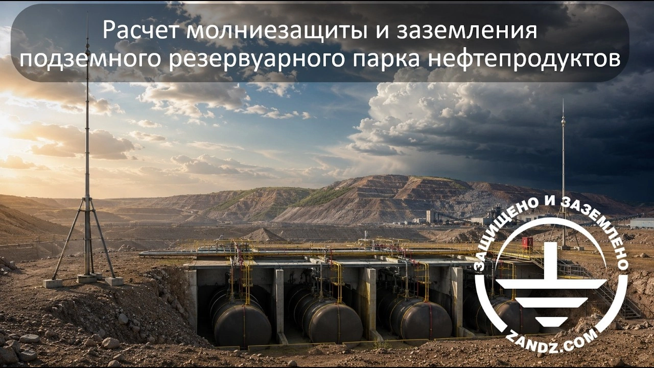 Видеозапись стрима расчёта молниезащиты и заземления резервуарного парка нефтепродуктов