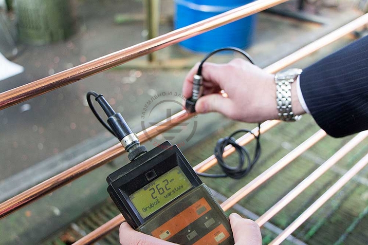 Измерение медного покрытия стержней заземления GALMAR