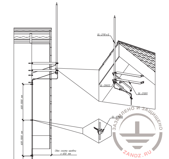 fragment of external lightning protection device scheme