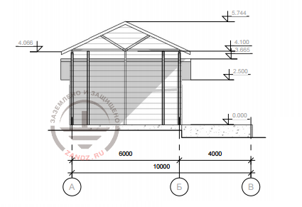Сельскохозяйственная постройка, вид сбоку