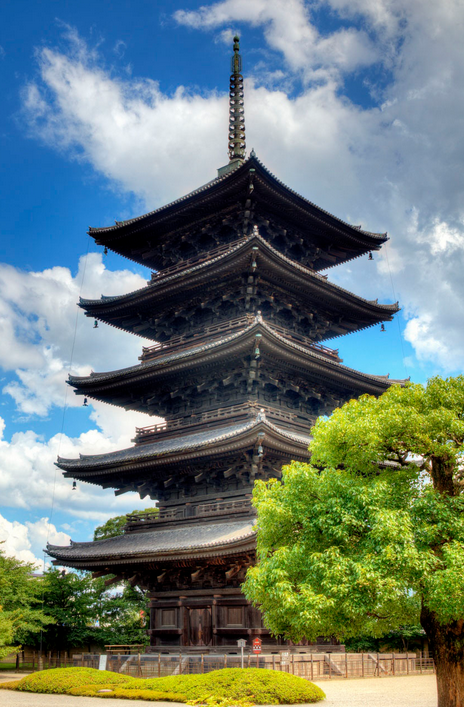 Lightning protection for a pagoda in Japan