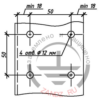 Разметка отверстий для установки зажима ZZ-005-064
