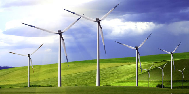 What is the interior structure of wind-powered generators