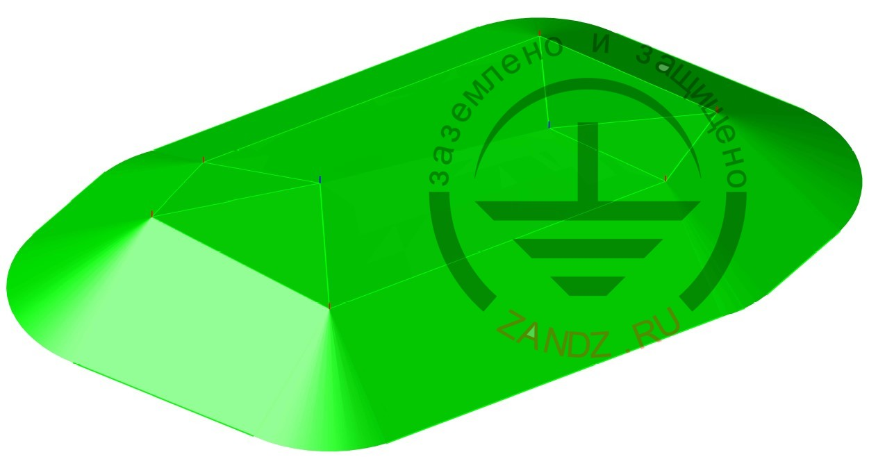 Зона защиты, соответствующая зоне Б РД 34