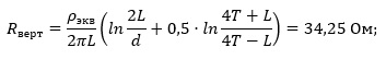 Vertical grounding electrode resistance